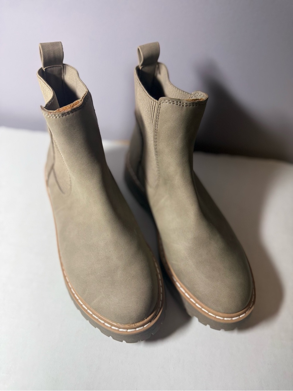 Women's Slip-On Ankle Booties inTan
